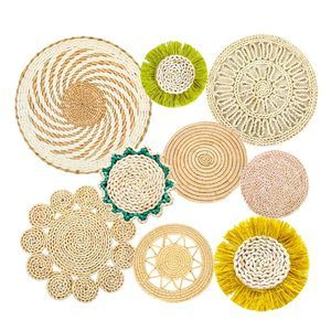 Wall Decor Boho Wall Art Set Of 9, Living Room Hanging Wall Basket Seagrass🌟